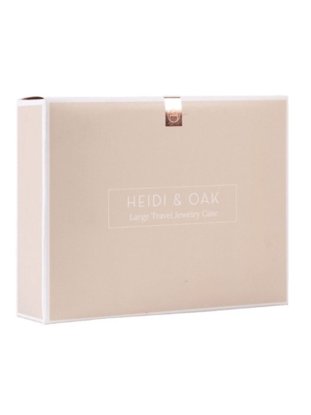 HEIDI & OAK LARGE PINK LEATHER JEWELRY ORGANIZER WITH MIRROR AND POUCH - Picture 5 of 7